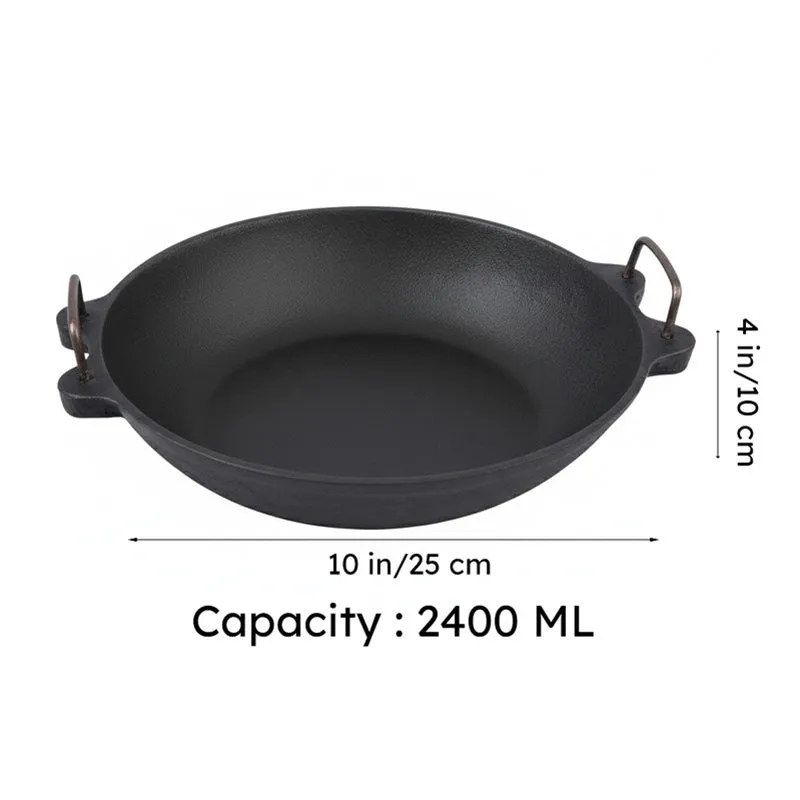 Cast & Craft Pre-Seasoned Cast Iron Kadhai (2400 mL) - 25 cm media 8