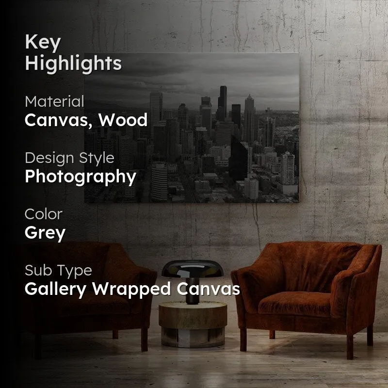 Seattle City Canvas Wall Painting - Gallery Wrap media 2