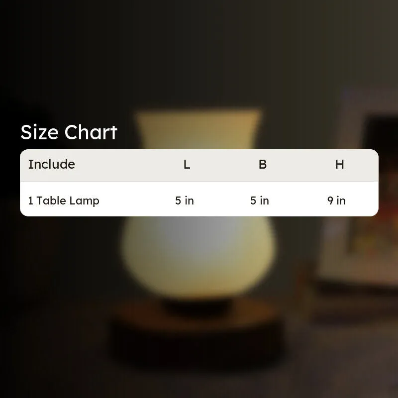 Gleamir Glass Table Lamp With Wooden Base - White media 9