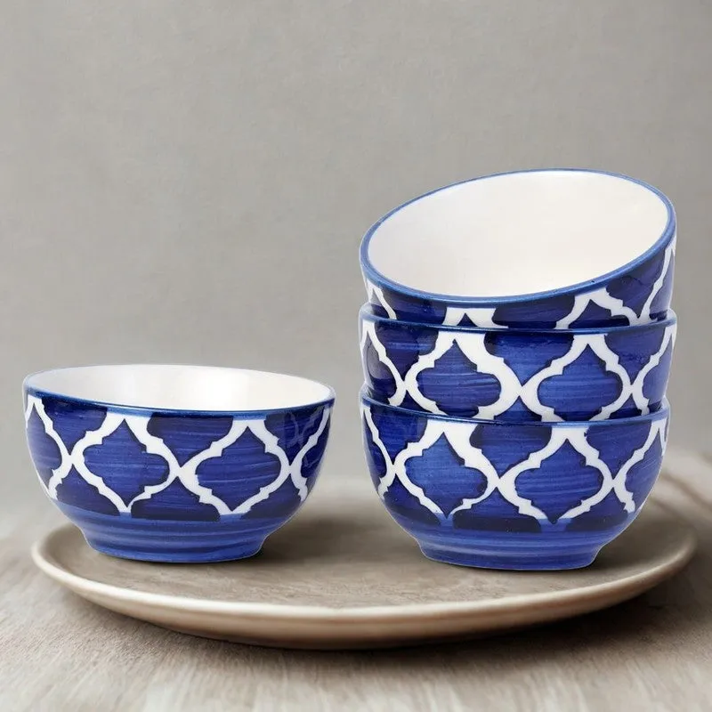 MiniFeast Ceramic Snack Bowls (Blue, 150 mL Each) - Set Of Four media 5