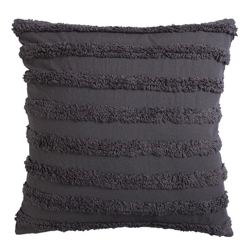 Seshat Tufted Cotton Cushion Cover (Grey) - Set Of Two media 3