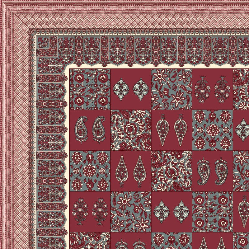 Jaipur Charm Cotton Bedsheet (Grey,Maroon) - 120 TC media 6