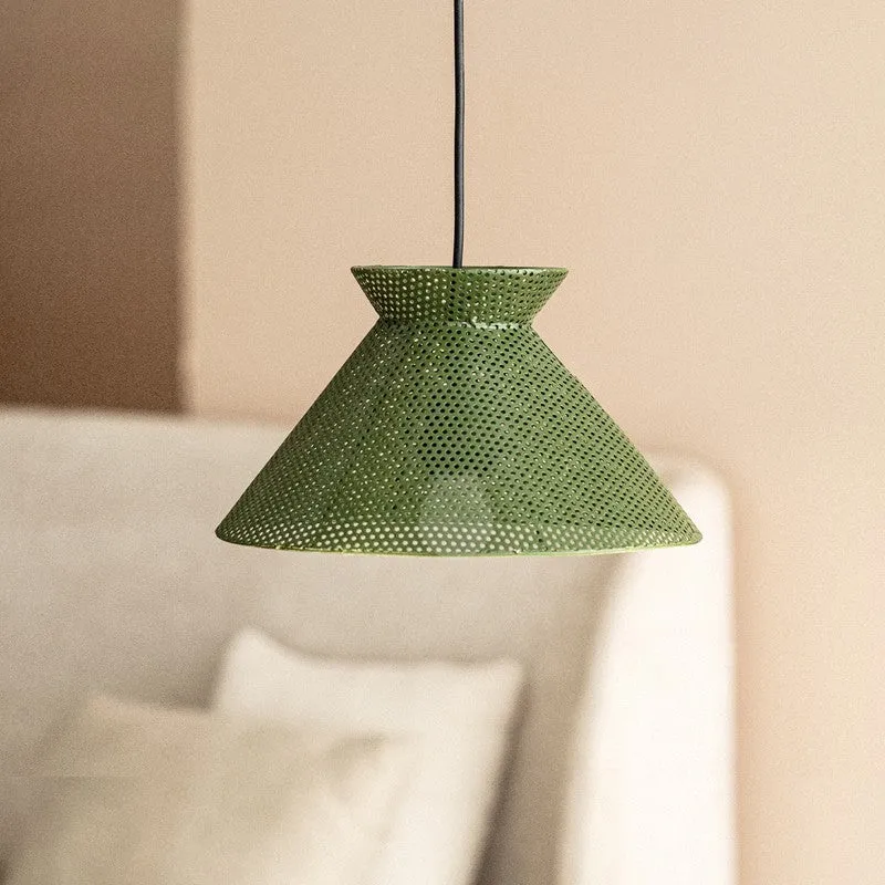 Orange Tree Jules Raffiia Ceiling Lamp - Green media 2