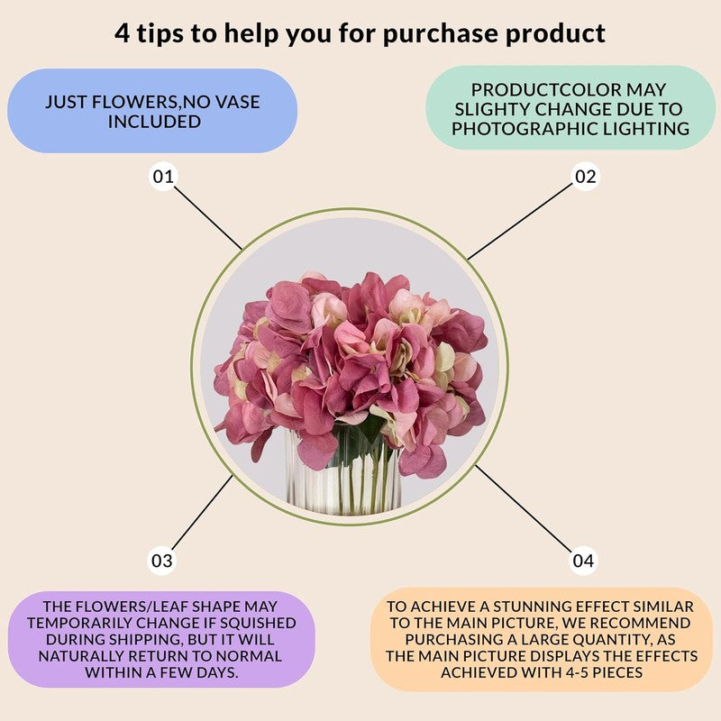 Hydrangia Silk Artificial Flower - Pink media 8