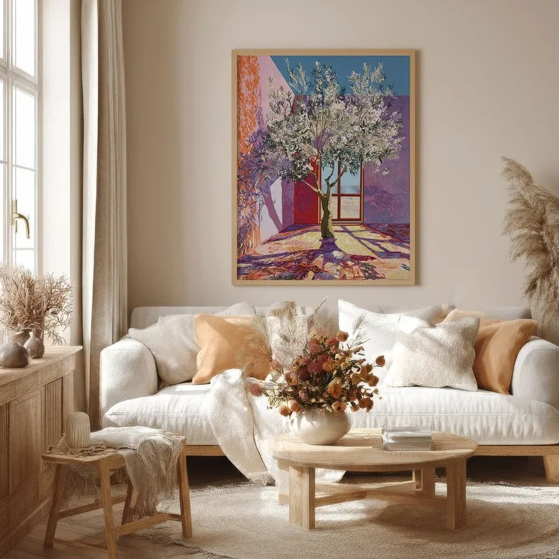 Pastel Canopy Canvas Wall Painting - Brown Frame media 4