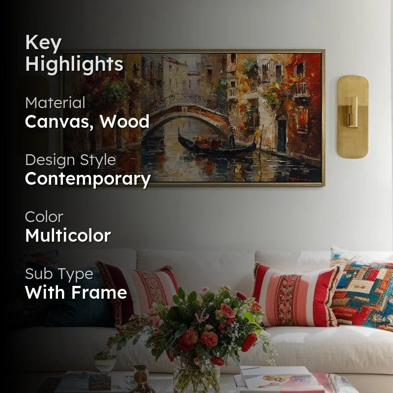 Canalway Canvas Wall Painting With Frame media 2