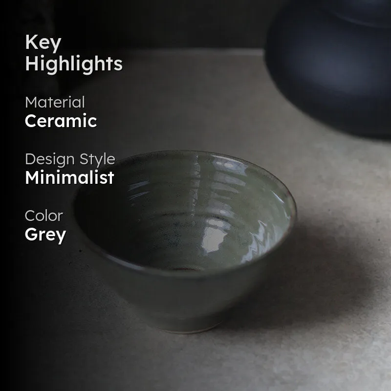 Ombretta Ceramic Snack Bowl (Grey) - 280 mL media 2