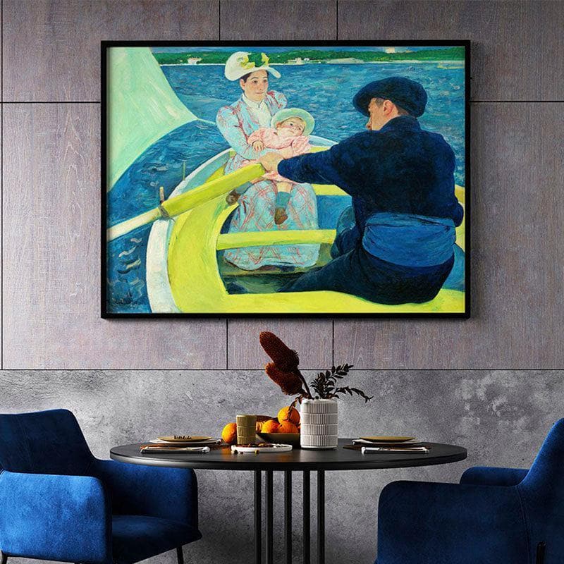 The Boating Party Canvas Painting By Mary Cassatt - Black Frame