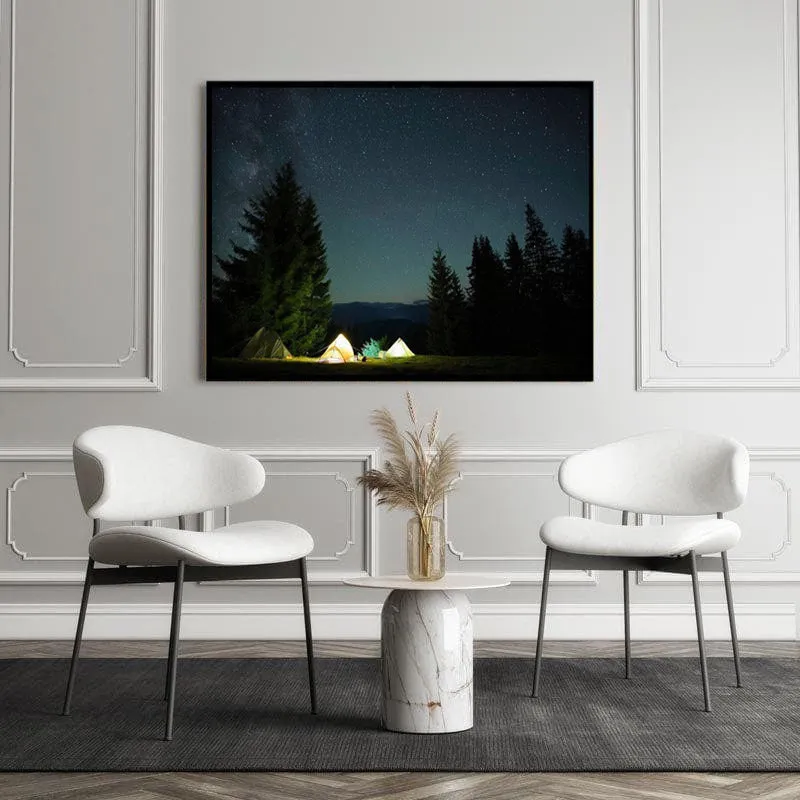 Illuminated Tourist Tents Canvas Wall Painting - Black Frame media 4