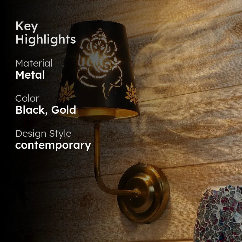 AuraCut Ganesha Metal Wall Lamp media 2