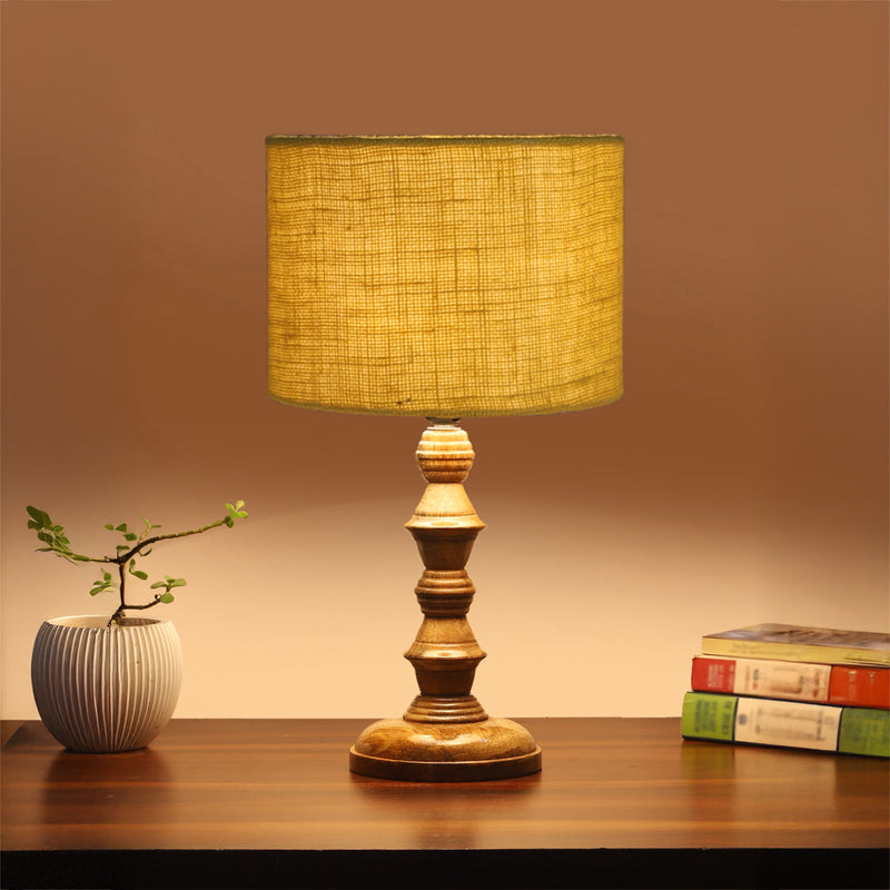 Sienna I Timber Wooden Table Lamp - Yellow,Brown
