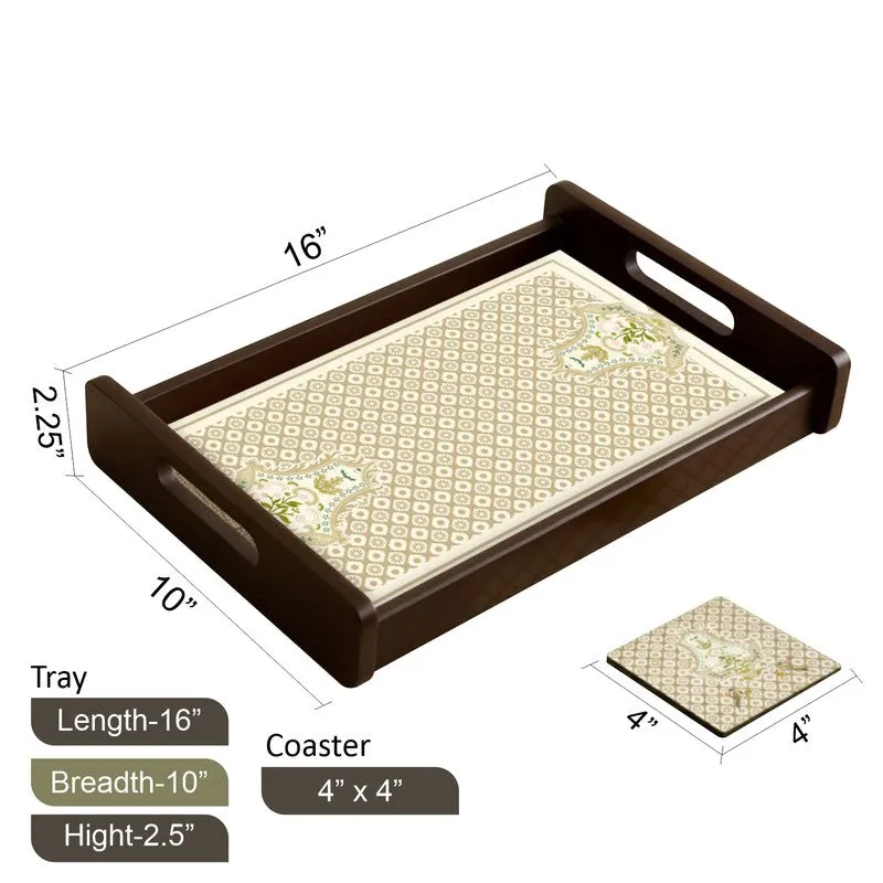 WoodWhim Serving Tray with 4 Coasters - Five Piece Set media 8