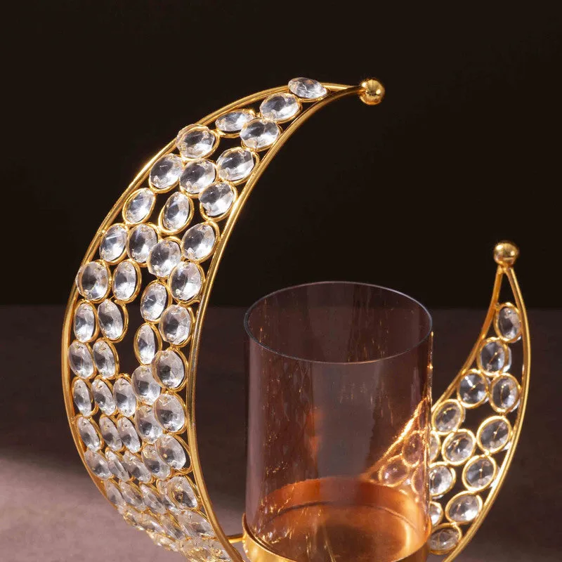 Celestial Crescent Candle Holder - Gold media 5