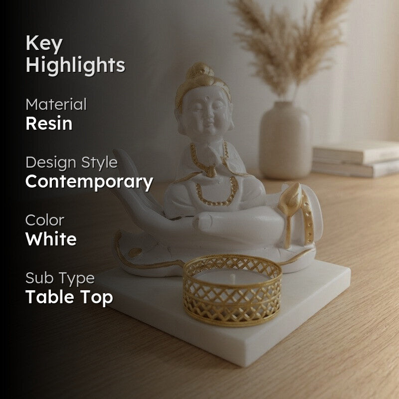 Buddha Hand Resin Square Tea Light Candle Holder media 2