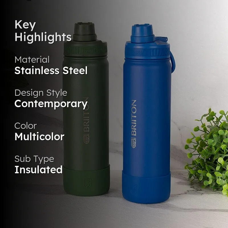 Quench Chic Hot & Cold Thermos Water Bottle (Green & Blue, 750 mL Each) - Set Of Two media 2