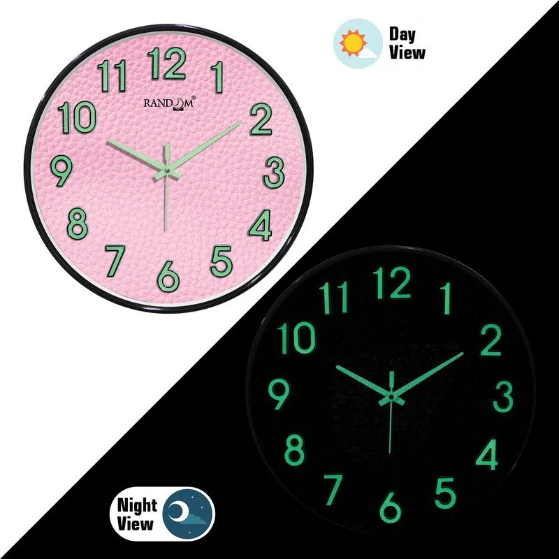 Liora Round Modern Plastic Wall Clock - Pink media 4