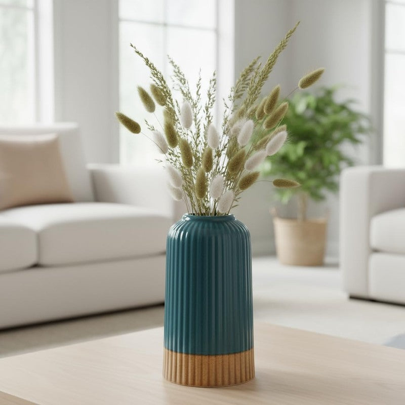 Nordic Blue Ceramic Minimal Vase media 4