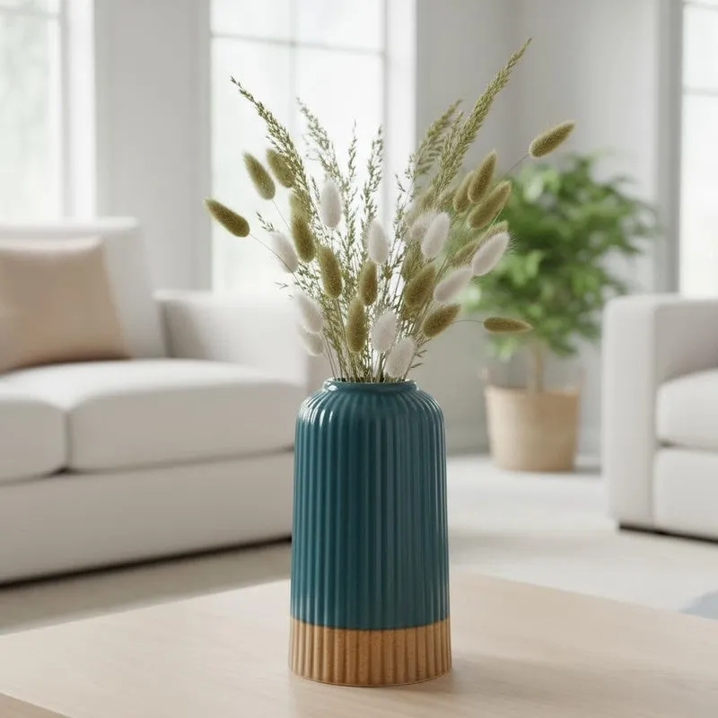Nordic Blue Ceramic Minimal Vase media 4