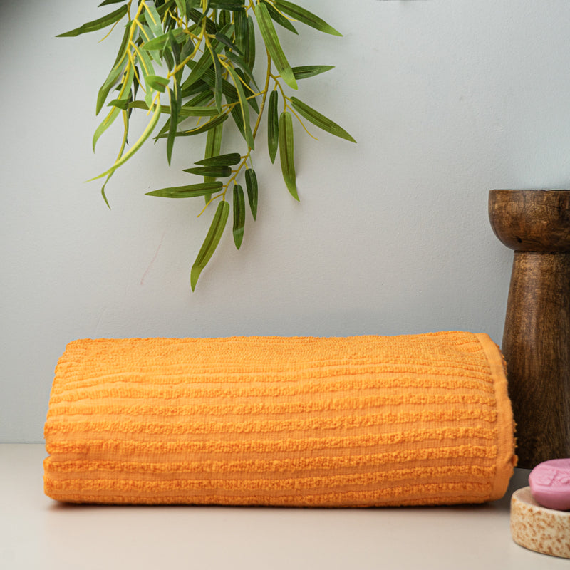 Micro Cotton LuxeDry Striped Bath Towel - Orange image 4