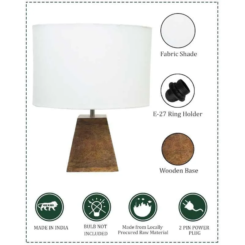 Flameless Flair Glass Table Lamp - White,Brown media 6