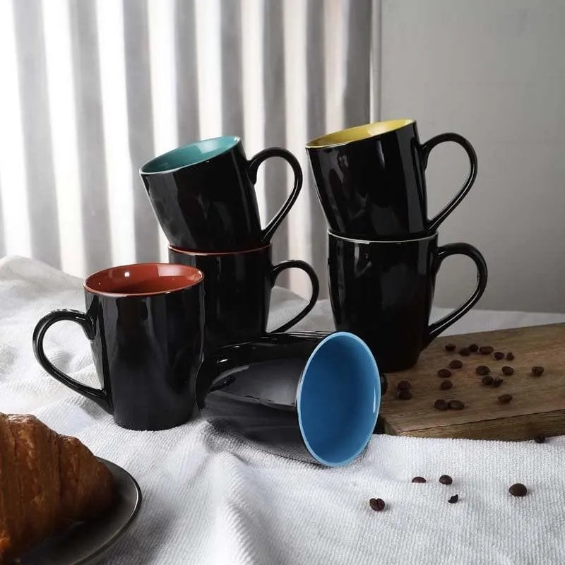 Colorful Ceramic Tea Cup (120 mL Each) - Set of Six media 1