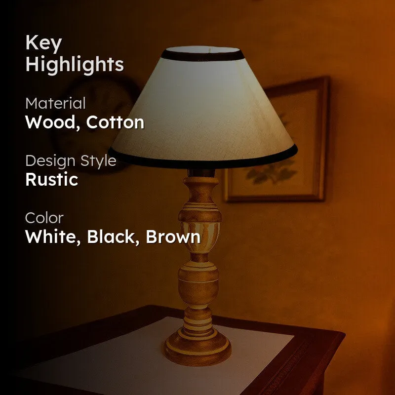 Zenrae Elix Wooden Table Lamp - White media 2