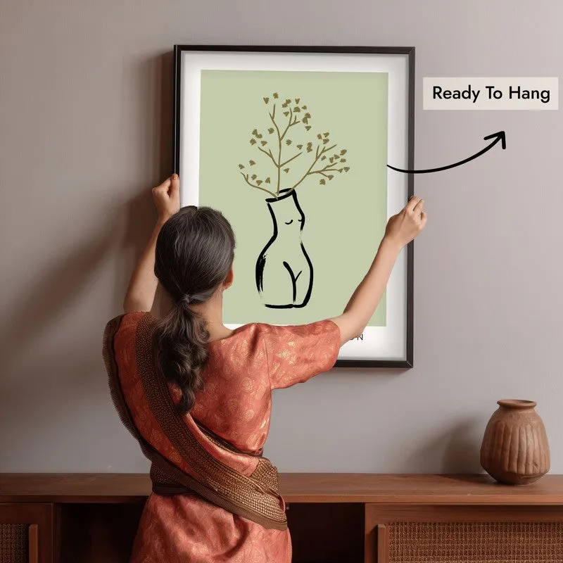 Rooted Grace Canvas Wall Painting With Black Frame media 6