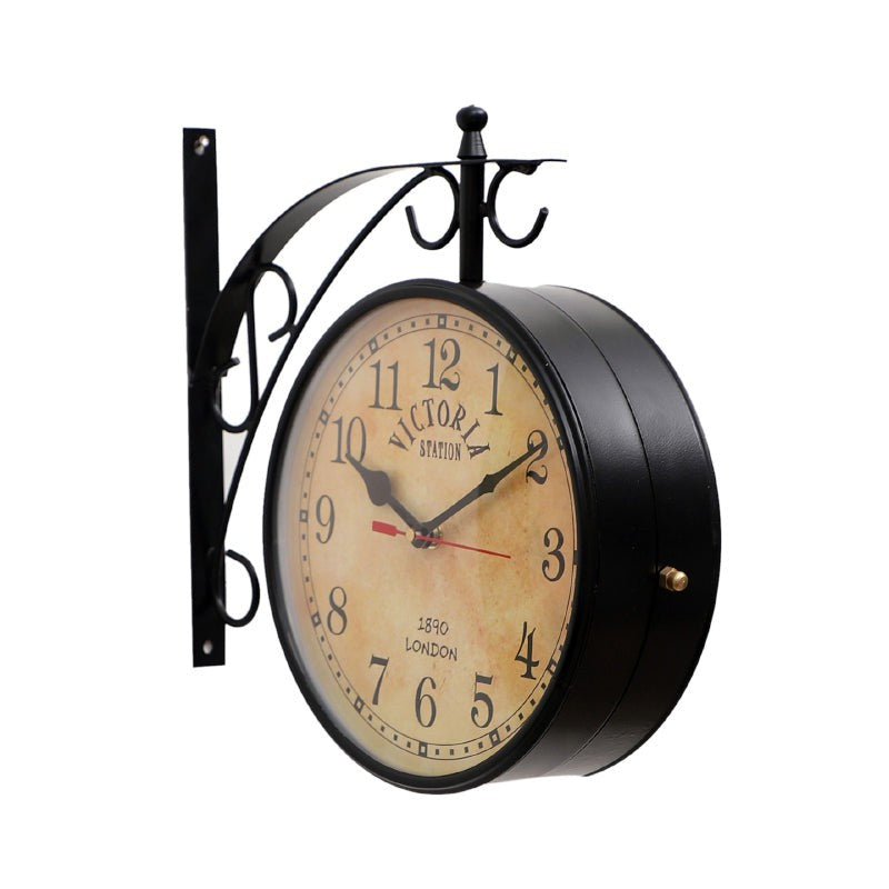 Dolva Double Sided Station Clock - Black & Beige media 3