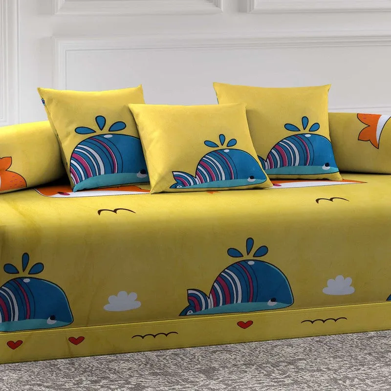 Zavera Printed Diwan Set - Six Piece Set media 4