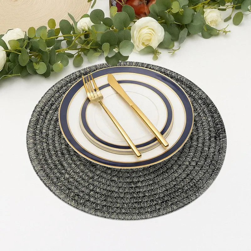 Onyxa Round Black PVC Table Mats - Set Of Four media 4
