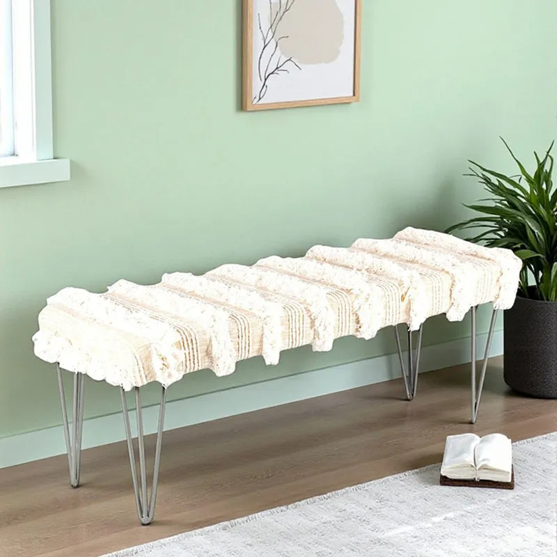 Borix Sheesham Wooden Bench - Beige media 1