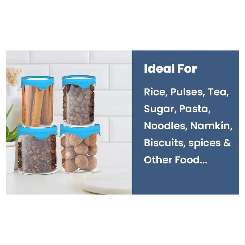 Rioware Fresh Grid Borosilicate Glass Jar (800,400 mL Each) - Set Of Four media 4