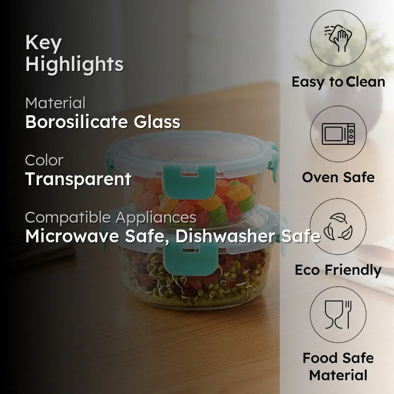 Gobzo Leak Proof Glass Lunch Box - Set Of Two media 2