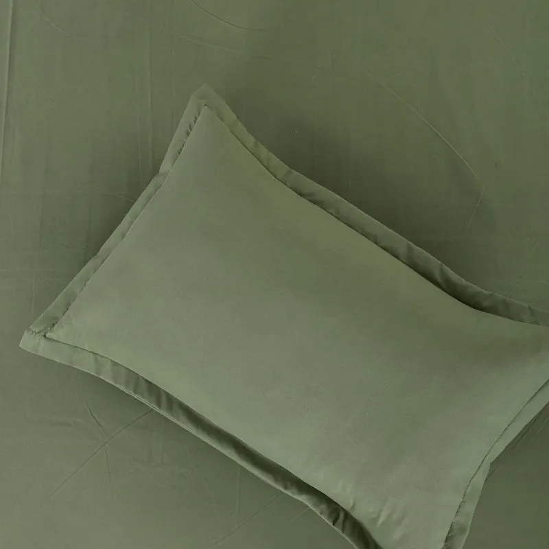 Cloud Drift Microfiber Bedsheet (Olive Green) - 140 GSM media 4