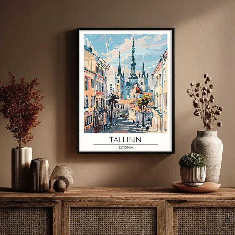 Vintage Tallin Framed Canvas Wall Painting media 3