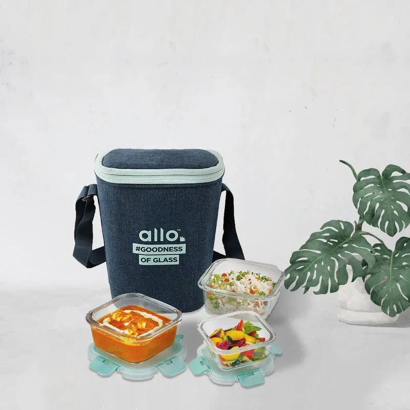 Bitrax Leak Proof Glass Lunch Box with Bag- Set of Three media 3
