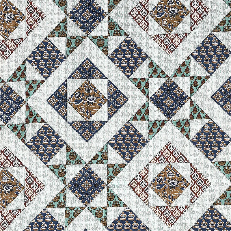 Adire Geometric Cotton Bedsheet (Blue) - 160 TC media 4