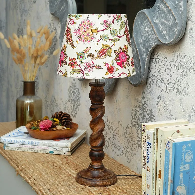Warmpetal Wooden Base Cotton Table Lamp - Multicolor media 3
