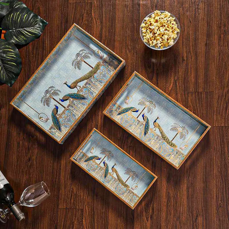 Chitramayi Wood Serving Tray - Set Of Three media 1