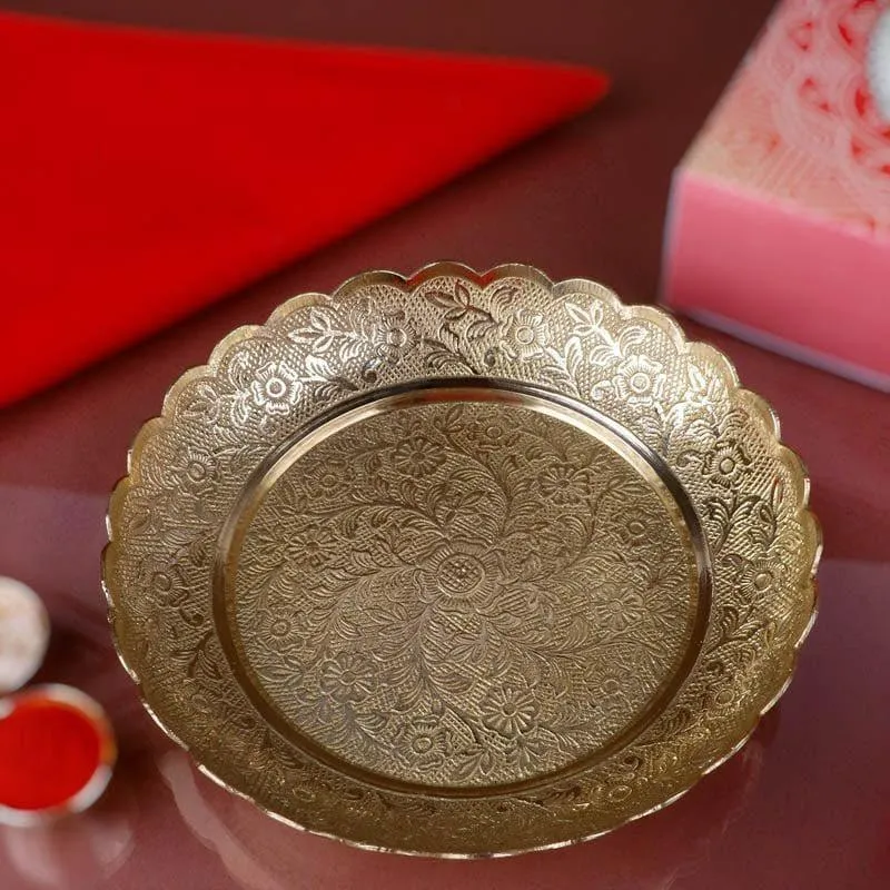 Nakashi Brass Pooja Thali media 4