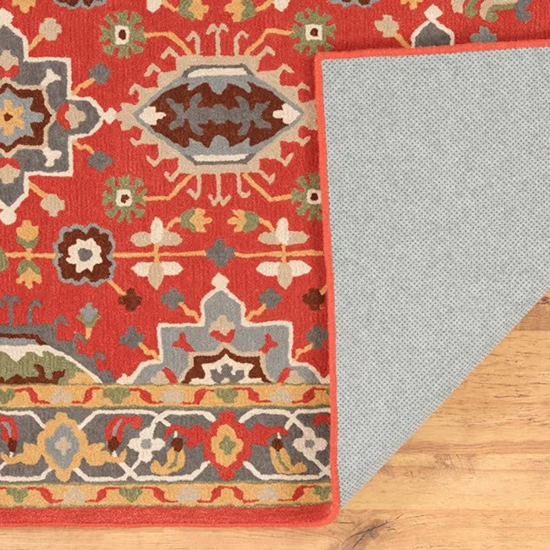 Nausicaa Hand Tufted Ethnic Wool & Nylon Carpet - Red media 7