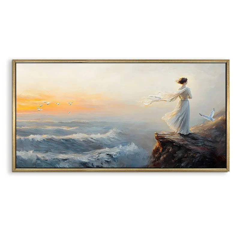 Horizon Whispers Canvas Wall Painting With Frame media 3