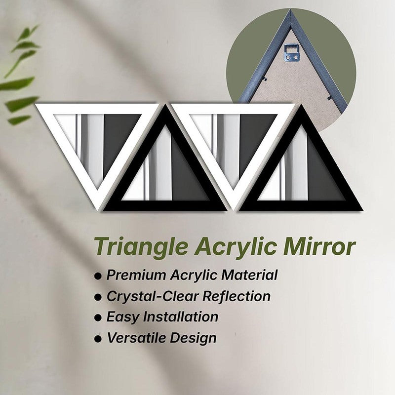 Trio Reflect Wall Mirror (White,Black) - Set Of Four media 6