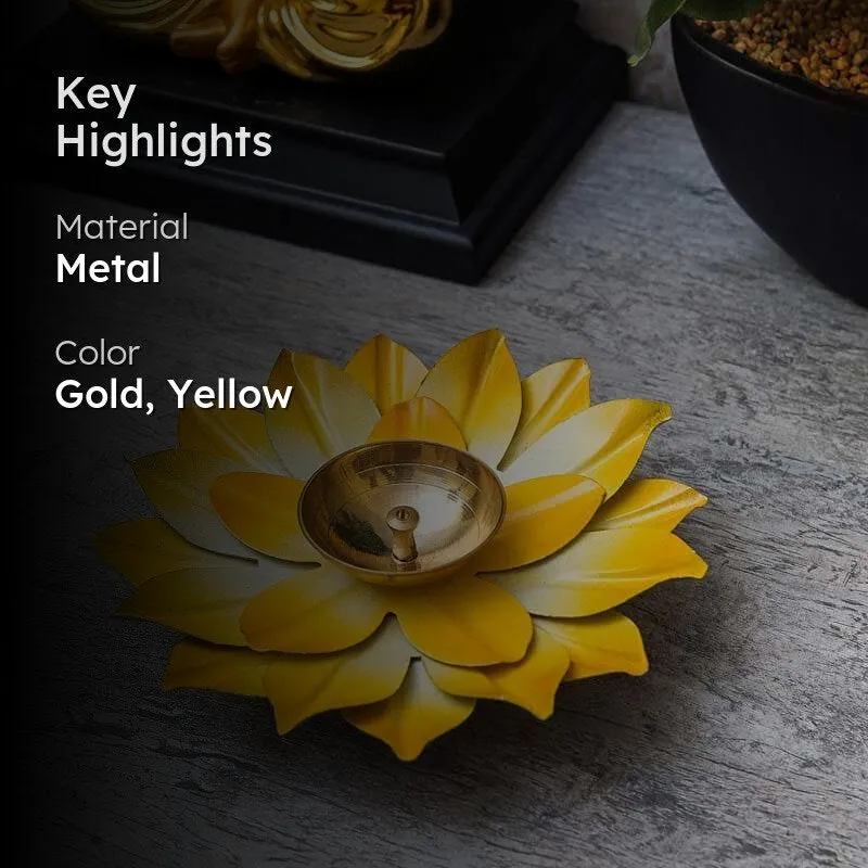 Sacred Bloom Diya- Yellow media 2