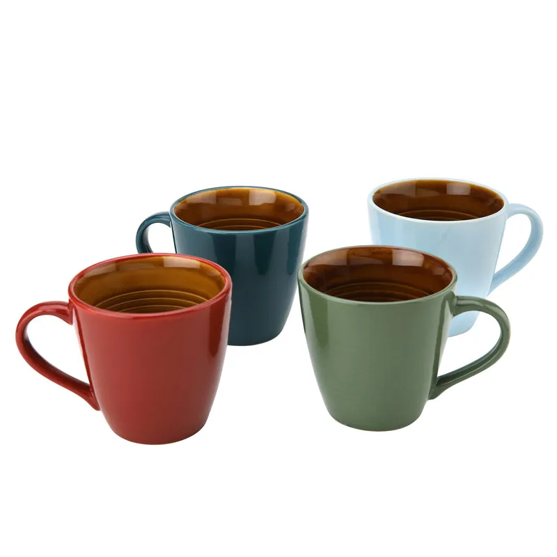 Karvaa Ceramic Coffee Mug (Multicolor/350 mL Each) - Set Of Four media 3