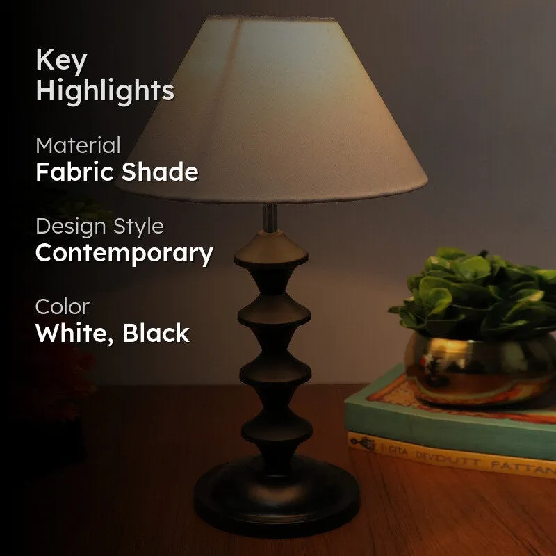 Wobble Bobble Fabric Table Lamp - White,Black media 2