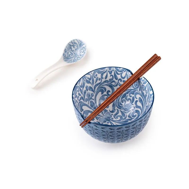 TreatScape Porcelain Serving Bowl Set With Chopstick - Three Piece Set media 4
