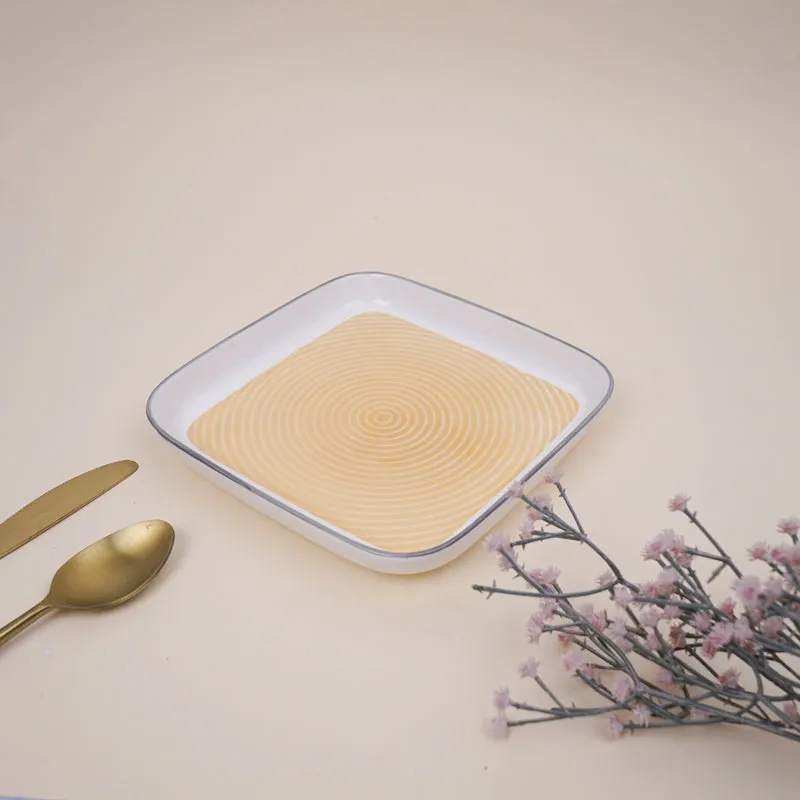 Trovo Yellow Square Snack Plate - Set Of Six media 4