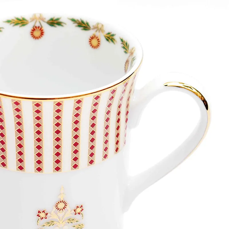 Gilded Classic 24k Gold Brushed Porcelain Coffee Mug (300 mL Each) - Set Of Six media 5