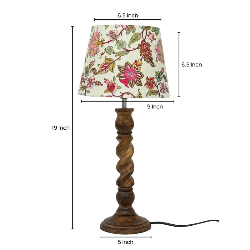 Warmpetal Wooden Base Cotton Table Lamp - Multicolor media 5